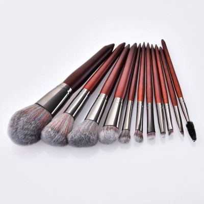 11PCS Vegan Private Label Make Up Brushes Professional Custom Logo Wooden Handle Blending Makeup Brush Set