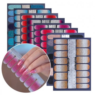 Self Adhesive 2d Luxury Nail Sticker Art Decoration Nail Decals Stickers Glitter Full Cover